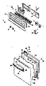 Door Assembly Diagram and Parts List for JRP030J3  General Electric Wall Oven