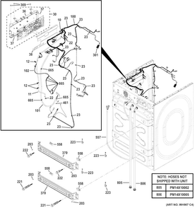 Cabinet Diagram and Parts List for GFWR4800F2WW  General Electric Washer