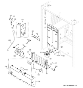 Fresh Food Section Diagram and Parts List for CWE23SSHHSS  General Electric Refrigerator