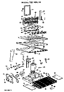 Unit Parts Diagram and Parts List for TBX18BJB  General Electric Refrigerator