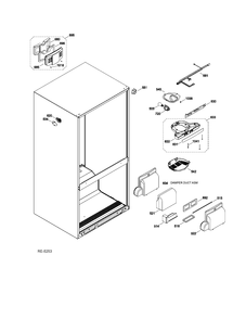 FF FUNCTIONAL PARTS Diagram and Parts List for GDRS0KBXFRSS  General Electric Refrigerator