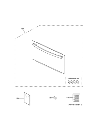 Microwave Door Diagram and Parts List for JK3800DH6BB  General Electric Wall Oven