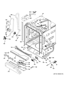 Body Parts Diagram and Parts List for GDT680SGH2BB  General Electric Dishwasher