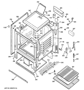 Body Parts Diagram and Parts List for RGB525DED1BB  Hotpoint Range