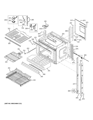 Upper Oven Diagram and Parts List for CTD70DP2N1S1  General Electric Range