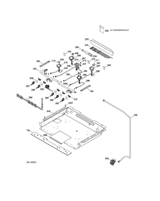 GAS & BURNER Diagram and Parts List for PC2B930DET1BB  General Electric Range
