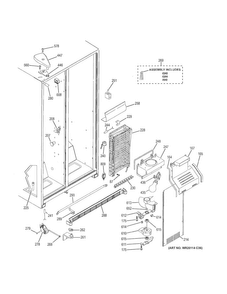 Freezer Section Diagram and Parts List for GSH25JGDDWW  General Electric Refrigerator