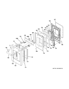 SMALL DOOR ASSEMBLY Diagram and Parts List for C2Y486SDL1SS  General Electric Range
