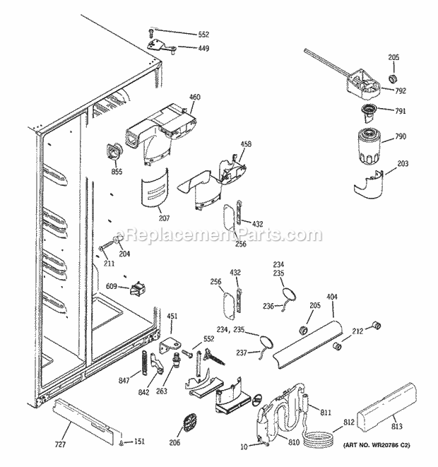 FRESH FOOD SECTION Diagram and Parts List for PSHS6PGZBESS  General Electric Refrigerator