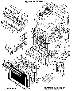 Main Body/cooktop/controls Diagram and Parts List for JB391G*J2  General Electric Range
