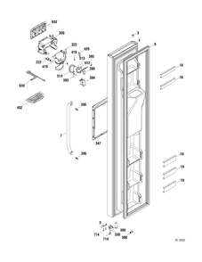FZ DOOR Diagram and Parts List for DSRS3KGXAFGS  General Electric Refrigerator