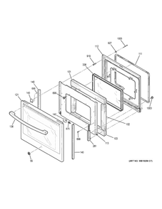DOOR Diagram and Parts List for PB930SL1SS  General Electric Range