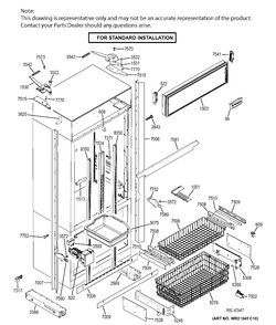 CABINET Diagram and Parts List for ZIP360NHA  General Electric Refrigerator