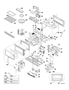 MICROWAVE OVEN Diagram and Parts List for JVM1840WDC01  General Electric Microwave