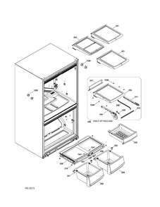 FF SHELVES Diagram and Parts List for CFRS2MIDASS  General Electric Refrigerator