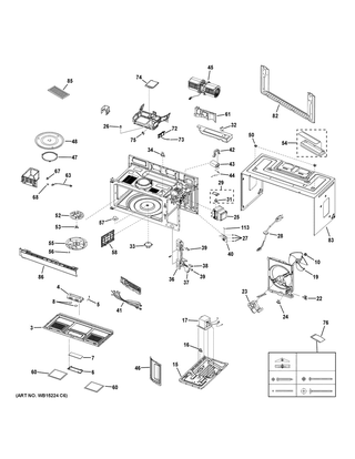 Oven Cavity Parts Diagram and Parts List for PNM9216SK4SS  General Electric Microwave Oven Combo