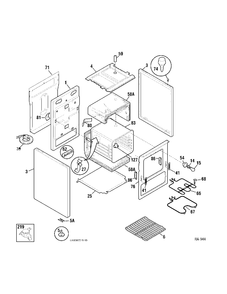 BODY Diagram and Parts List for GRMF2150ZC-4  General Electric Range