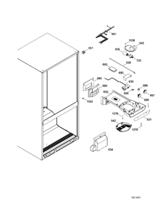 FF FUNCTIONAL PARTS Diagram and Parts List for HBRC0FADARWW  General Electric Refrigerator
