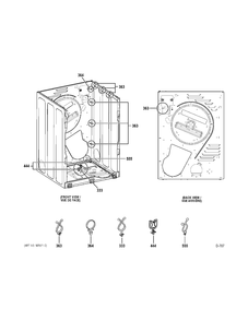 ATTACHING PARTS Diagram and Parts List for PCVH480EK0WW  General Electric Dryer