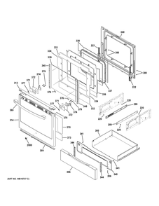 Door And Drawer Parts Diagram and Parts List for PB900YV1FS  General Electric Range
