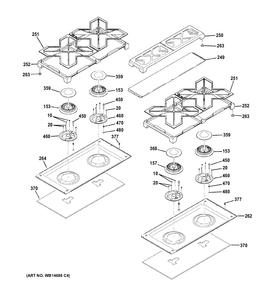 COOKTOP Diagram and Parts List for ZGP304LR4SS  General Electric Range