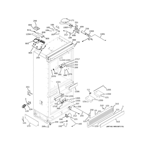 Case Parts Diagram and Parts List for CIC36LP2VDS1  General Electric Refrigerator