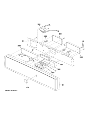 Part Location Diagram of WB56X33255 GE BLACK STAINLESS CONTROLLER ASM