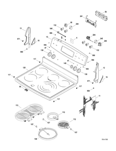 CONTROLS-COOKTOP Diagram and Parts List for PCB969SR1SS  General Electric Range