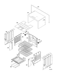 Oven Cavity Diagram and Parts List for ZFGB21HZSS  General Electric Range