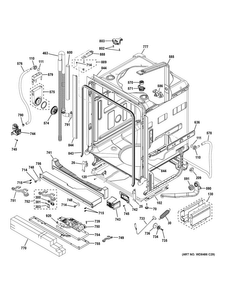 Body Parts Diagram and Parts List for CDT865SMJ0DS  General Electric Dishwasher