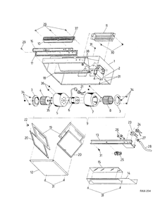 Part Location Diagram of 3-52068-006 GE Blower cover asm.