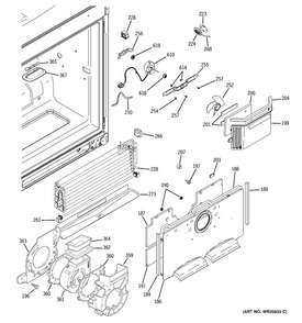 Freezer Section Diagram and Parts List for PGCS1RKZJSS  General Electric Refrigerator