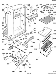SYSTEM GROUP 1 Diagram and Parts List for PTC22LFDARWW  General Electric Refrigerator