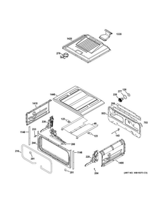Upper Oven Diagram and Parts List for JGB850DEF3BB  General Electric Range