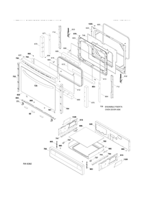 DOOR & DRAWER PARTS Diagram and Parts List for JCSP46DR3WW  General Electric Range