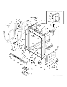 Body Parts Diagram and Parts List for GDF450PGR5WW  General Electric Dishwasher