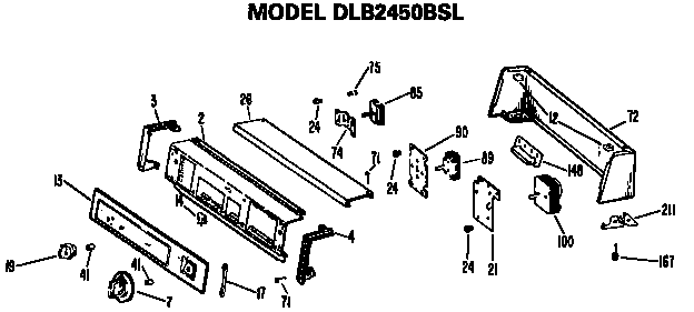 Control Panel Dlb2450bsl Only Diagram and Parts List for DLB2650BSL  Hotpoint Dryer