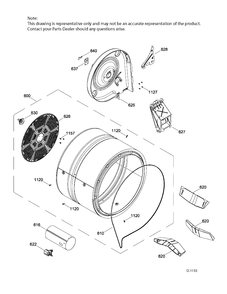 DRUM ASM Diagram and Parts List for GTMP280GD4WW  General Electric Dryer