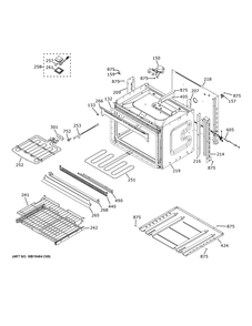 Lower Oven Diagram and Parts List for PKD7000SN6SS  General Electric Wall Oven