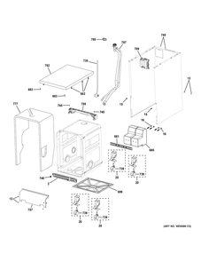 Body Parts (2) Diagram and Parts List for GPT145SSL1SS  General Electric Dishwasher
