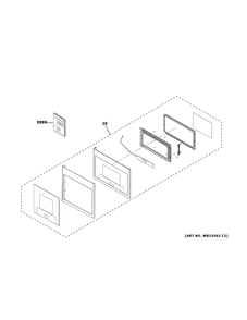 Door Parts Diagram and Parts List for GVMB14S4W1SS  General Electric Microwave Oven Combo