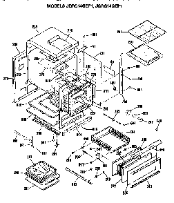 Oven Diagram and Parts List for JGRC14GEP1  General Electric Wall Oven