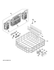 Part Location Diagram of WD28X34744 GE LOWER RACK