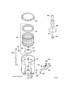 TUB Diagram and Parts List for 57751H0WW  General Electric Washer