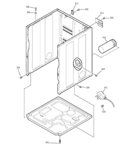 Cabinet & Base Diagram and Parts List for DDSS475GA1WW  General Electric Dryer