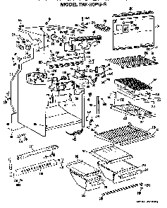 Cabinet Parts Diagram and Parts List for TBX20PGR  General Electric Refrigerator