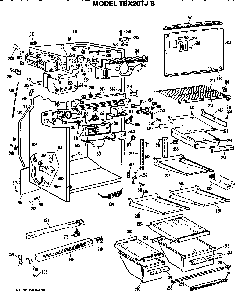 Cabinet Parts Diagram and Parts List for TBX20TJB  General Electric Refrigerator