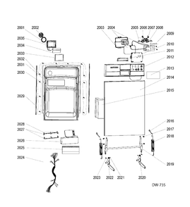 DOOR Diagram and Parts List for GSC1800V00WW  General Electric Dishwasher
