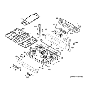 Part Location Diagram of WB07X21006 GE OVERLAY T012