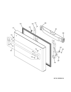 Freezer Door Diagram and Parts List for CWE23SSHJSS  General Electric Refrigerator